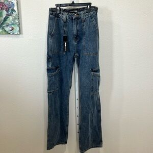 NWT Fashion Nova Baggy Cargo Carpenter Jeans